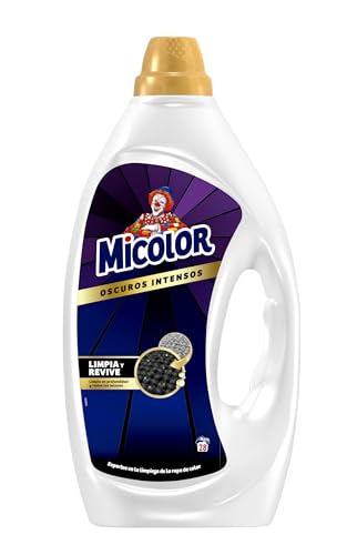 Micolor Gel Oscuros Intensos (28 lavados), detergente líquido para lavadora con tecnología de reparación de fibras, jabón para ropa