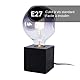 Cube table lamp in black metal, E27 base compatible, IP20, 60W max wattage