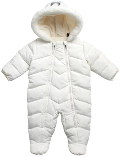 DKNY Baby Girls Snowsuit - Soft Fleece Lined Hooded Winter Pram Baby Snowsuit Outerwear for Newborns...