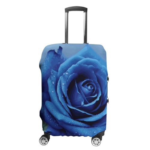 Romantic Blue Rose Luggage Cover, Washable Elastic Suitcase Cover Protector Fit 18-32 Inch Luggage
