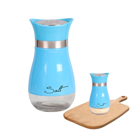 Anulely Spargisale e pepe – Spargere sale e pepe con fondo in vetro e coperchio in acciaio inox per utensili da cucina, tavolo da cucina, camper, campeggio, barbecue