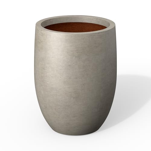 Kante 11.8' Small Concrete Planter, Compact Plant Pot with Drainage Hole & Rubber Plug...