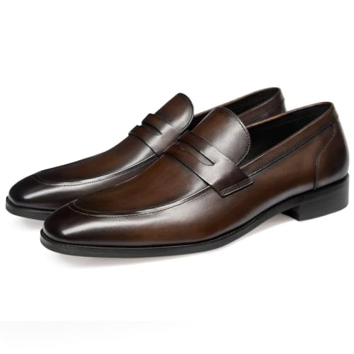 Image of GIFENNSE Men's Dress Shoes Slip-On Loafers Formal Leather Shoes for Men