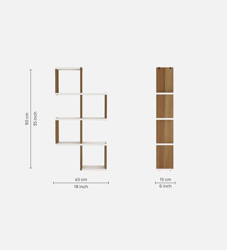 Image of Aura Multipurpose Modular Wall Racks /Shelves /Organiser /Decor Particle Board Wall Shelf (Number of Shelves - 7, Beige, White)
