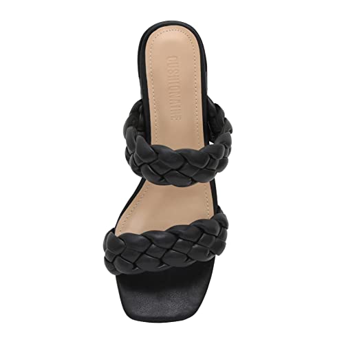CUSHIONAIRE Women's Onyx braided Heel Sandal +Memory Foam, Wide Widths Available 5