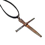 Rustic cross necklace for men- 24’’ Genuine Leather- Mens cross necklaces – Nail cross necklace for women leather cord – Christmas cross