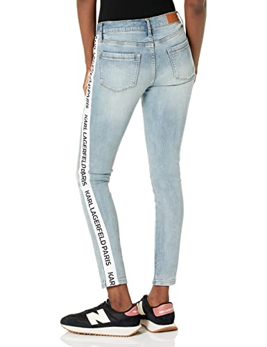 KARL LAGERFELD Women's Skinny Logo Taping Mid Rise Jean2