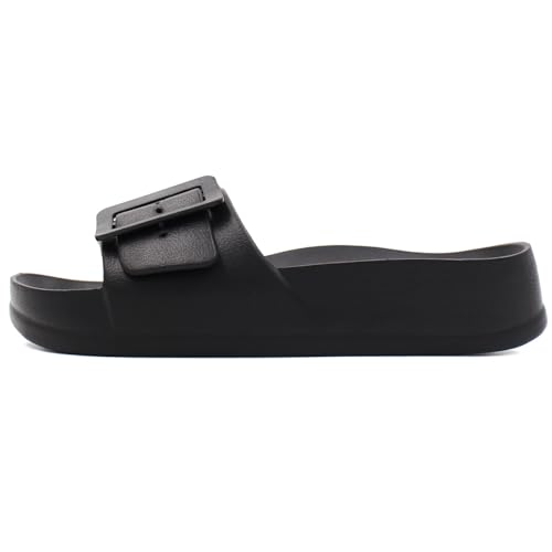 Women's Sandals With Arch Support Adjustable Buckle Platform Cloud Slides Summer Lightweight Soft Slippers Non-Slip Shower Shoes2