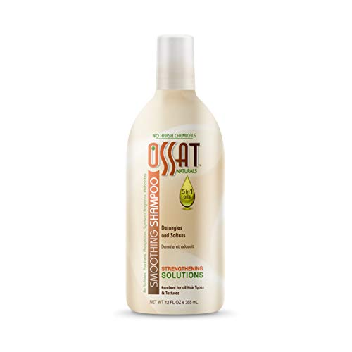 Tea Tree Oil Smoothing Shampoo, 12 fl oz - 5 In 1 Oil Hair Cleanser - Shea Butter, Olive Oil, Sunflower Oil, Tea Tree Oil & Argan Oil by Ossat Naturals