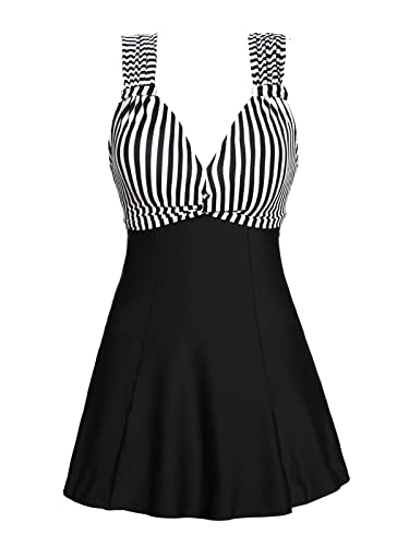 Womens One Piece High Waist Printing Swim Dress Padded Swimwear product thumbnail 10