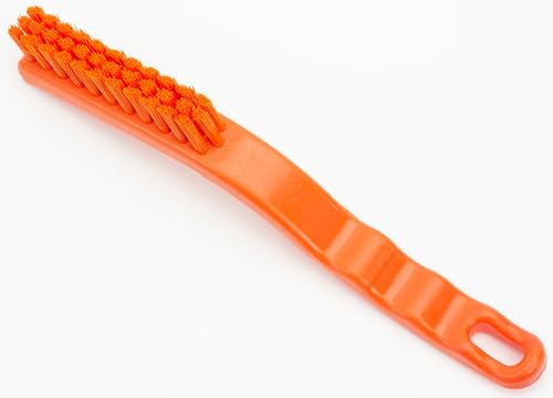 Image of SPARTA Detail Brush Set - Grout & Crevice Brushes with Hanging Hole for Bathroom, Kitchens & Countertop, Plastic, 9 Inches, Orange