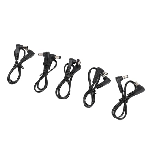 Cavo di Alimentazione CC Ad Angolo Retto da 5 Pezzi Cavo di CC da Maschio a Ad da 5 Cavo di da 5.5 Mm X 2.1 Mm Cavo di