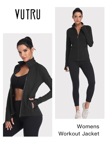 Image of VUTRU Women's Workout Yoga Jacket Full Zip Running Track Jacket