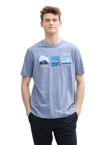 TOM TAILOR T-Shirt mit Logo-Badge, lime cream green, XL – Ansicht 1