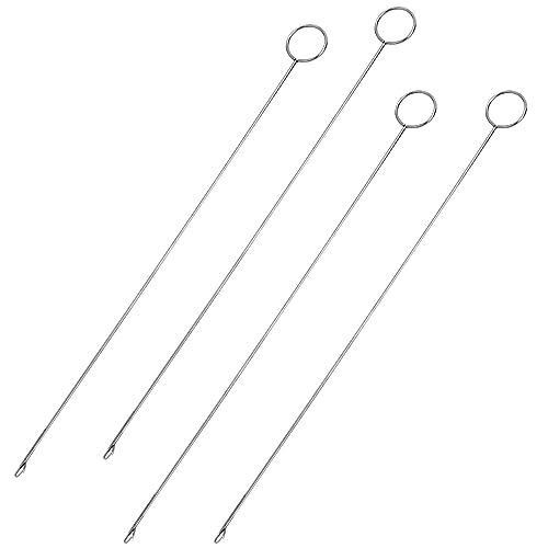 Loop Turner Sewing Tool 4-Piece Set - Needle Hooks with Latch for Fabric Tube Strips DIY (10.4 Inch)