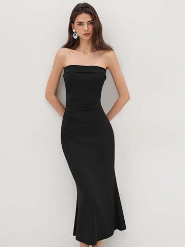 CIDER Womens Tube Dress Summer Maxi Strapless Bodycon Long Cocktail Party Club Dresses4
