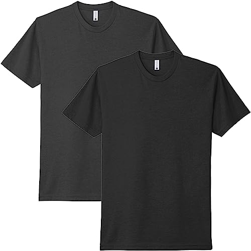 Next Level N6210 T-Shirt, Charcoal + Black (2 Shirts), Large