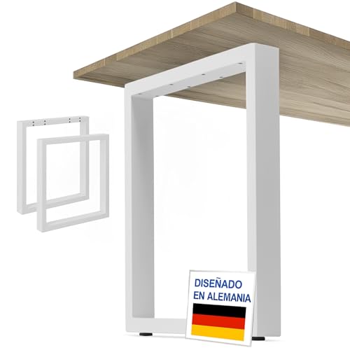 NEXT LEVEL - Patas para Mesas | 65x74cm, Perfil 80x40mm, Metálicas, para Madera y Cristal, Compatible con Anchos de 70, 80, 90 y 100cm | Ideal para Escritorio y Comedor - PM-004BL
