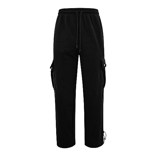 Men's Cargo Sweatpants Baggy Loose Fit Casual Pants Elastic Waist Drawstring Stretch Workout Athletic Joggers with Pockets2