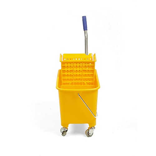 Mind Reader Commercial Mop Bucket - With Down Press Wringer - 22 Quart Capacity - Yellow - Mopt20-Ylw #TOP6