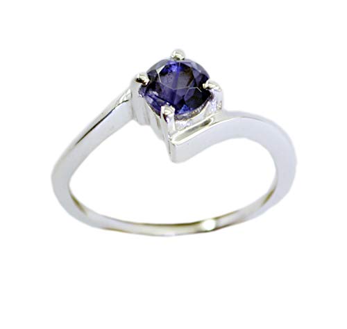 Bague en iolite bleue argent 925 sterling pour femme éclat naturel chic