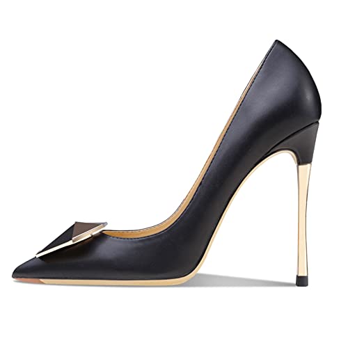 Chaussures en cuir pour femme finis les maux de pieds en escarpins pointus