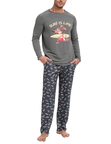 Jahetuul Conjuntos de Pijamas Largo Hombre Pijama Invierno de