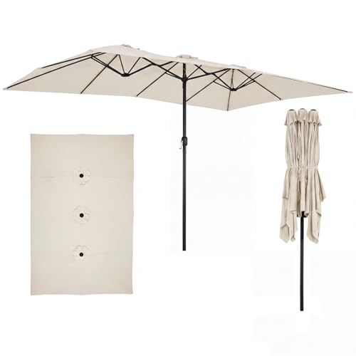 Doppelsonnenschirm Costway 426x265cm Rechteckig UV Schutz für Garten
