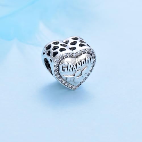 925 Sterling Silver Love Grandma Heart Charm Birthday Anniversary Charm for Pandora Bracelet3