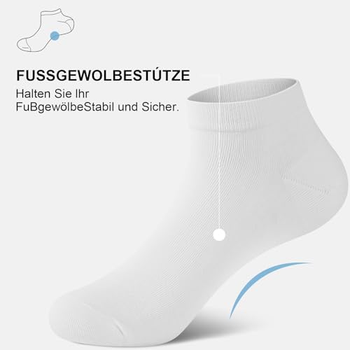 fitfets Sneaker Socken Herren Damen Baumwolle 10 Paar Sneakersocken Kurz Sneakersocken Socks Unisex Schwarz Weiß Grau,Grau und Weiß,43-46 2