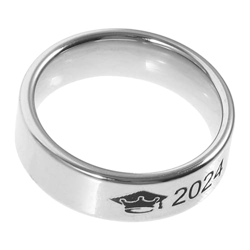 Veemoon Anillo De Graduación Para Hombre y Mujer Joyería De Inoxidable Diseño De Sombrero De Doctor Único Para Fiesta De Graduación