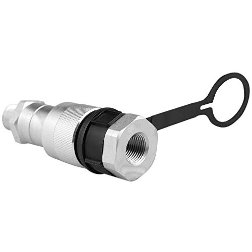3/8" Hydraulic Quick Coupler Set Replaces Enerpac C-604,Connect and Disconnect Under 10,000 PSI Pressure, with 2 Dust Caps