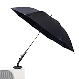 PLDOULY Magnetic Umbrella, Heavy Duty HVAC Umbrella with Adjustable Magnetic Base, Flexible Fiberglass Ribs and Lanyard, Provides Reliable Shade for Working Outside, Tailgating and EventsοΌ60inchοΌ