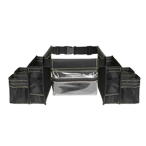 Acunny Cinturón de herramientas para hombre, práctica bolsa de almacenamiento para dispositivos de limpieza, cinturón de herramientas con varios bolsillos, delantal de trabajo doméstico para