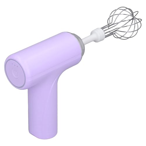 Batador de Huevo Eléctrico, Batidora de Mano Inalámbrica con 2 Batidores de Mezcla de Metal, 3 Velocidades Ajustables, para Crema para Batir Mantequilla Revolviendo Huevo (PURPLE)