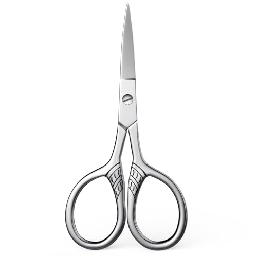 Professional Grooming Scissors for Hair, Eyelashes, Nose, Eyebrow Trimming, Mustache - AsonTao