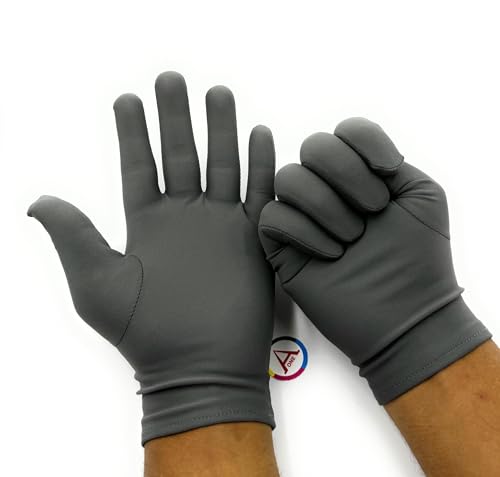Image of Aone Premium Microfiber Lint Free Grey Hand Gloves 1 Pair Anti-Smear /Anti-Fingerprint for Quality Check /Scratch-free Handling for Jewellery /Diamond /Gemstone, Watch Boutique, Sun & Dust Protection