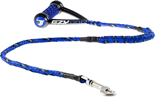 EzyDog Cujo Shock Absorbing Bungee Dog Leash - Best Dog Rope Training Lead - Reflective Trim for Nighttime Safety - Padded Pull Handle for Superior Comfort and Control (40', Blue)