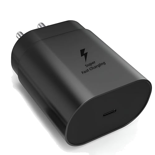 Image of Hoerrye Samsung 25W USB-C Fast Charging Adapter Compatible With Galaxy S25,S25 Plus,F06,A16,M35,A06,M05,M15,F15,F05,Z Fold /Flip,6,5,4,3 & Other Type C Devices,25Watt Charger Travel Adaptor,Black