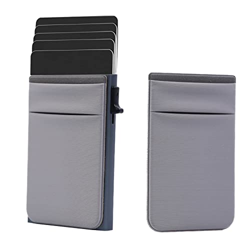 BGHK Kreditkartenhülle Auto-Pop-Up-Aluminium-Kartenhalter,mit Münzfach für Kreditkarten, Bankkarten - RFID-Blocker 100 % NFC ,-Schutz für 6 Karten, einteilig, praktisch, leicht (grau) Cover