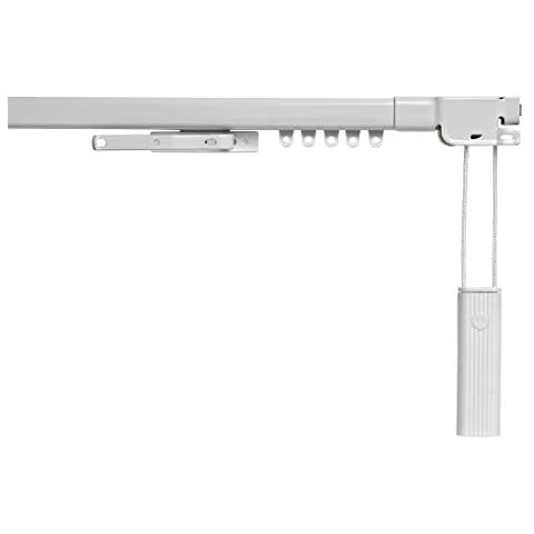 Riel extensible metálico resistente en color blanco con accionamiento a cordón Cover