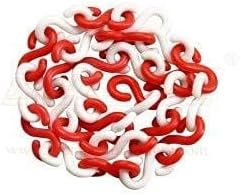 LADWA 15 Meter S Hook Type Plastic Safety Barrier Cone Chain, 6mm Thickness, Red & White, Multipurpose for Construction, Traffic Control, and Safety Zones
