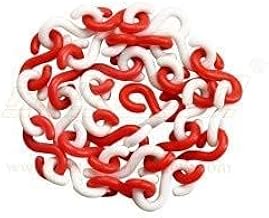 LADWA 15 Meter S Hook Type Plastic Safety Barrier Cone Chain, 6mm Thickness, Red & White, Multipurpose for Construction, Traffic Control, and Safety Zones
