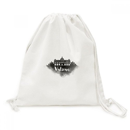 Sac à cordon en toile avec dessin de monument du Vatican