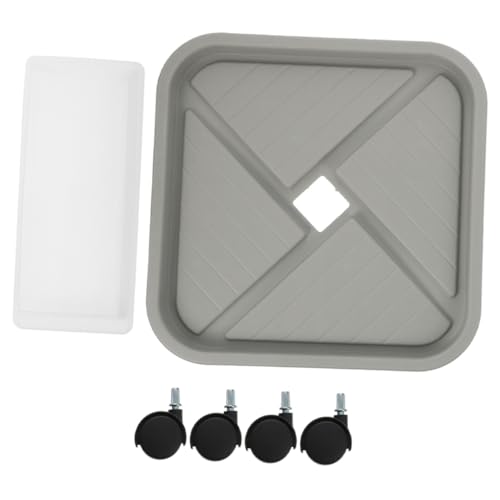 GARIOUANS キャスター付きプラスチック ステンレス製プランタートレイ 耐荷重 大型鉢対応 移動便利 水受け皿付き 多機能花台 屋内外用