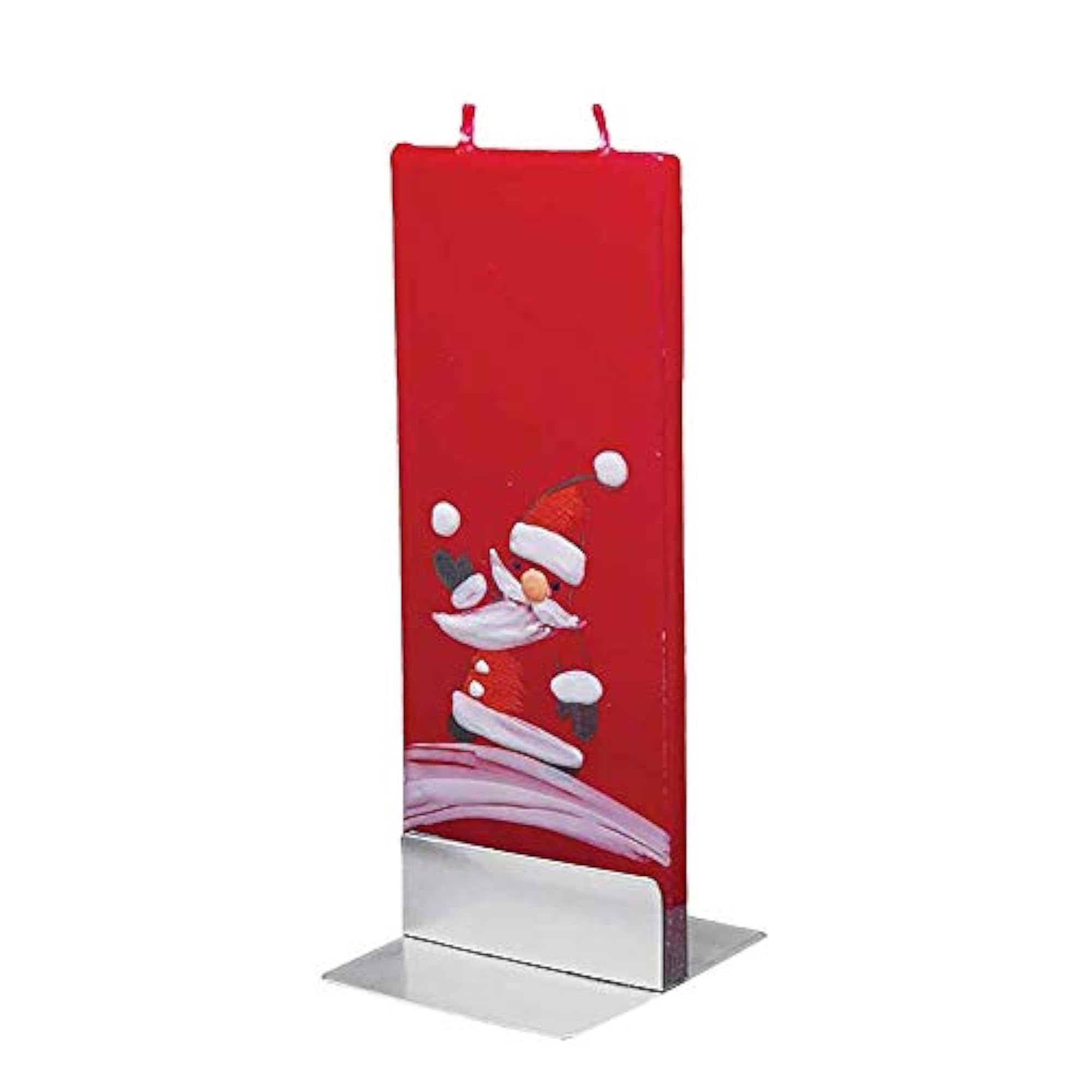 Santa on Red Decorative Candle