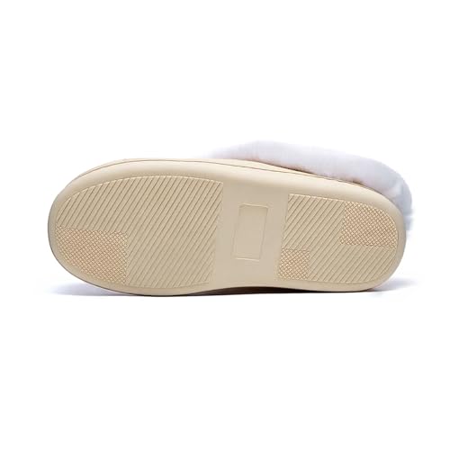 Afellicy Womens Memory Foam Slippers Warm Faux Fur House Shoes Indoor and Outdoor Lining Bedroom Clog3
