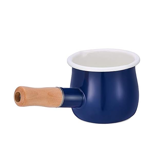 YumCute Home Enamel Milk Pot, Small Enamel Saucepan Milk Pot Butter