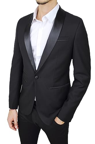 Veste de cérémonie pour homme coupe cintrée noire pour mariage et soirée