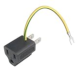 F-Factory コンセント タップ 3P - 2P 電源変換アダプタ アースコード付きコンセント ブラック 1個 変換アダプタ FE-ETP-3P2P